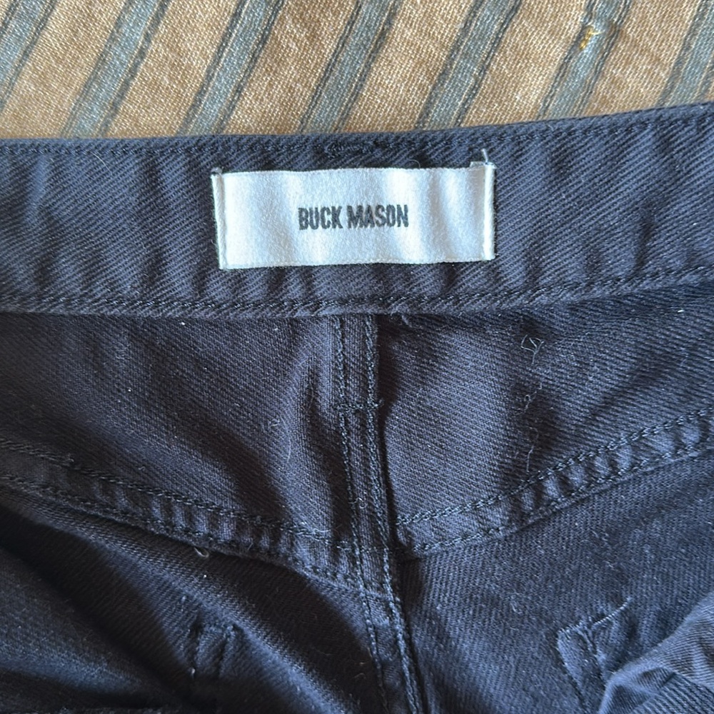 Buck Mason Black Denim Shorts - Picture 4 of 5